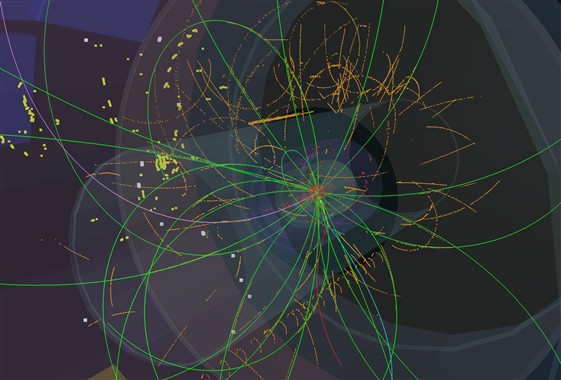 Proton-proton interaction at 7 TeV, recorded by the ALICE experiment